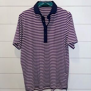 Greyson Bixby Santa Ana Performance Striped Polo Shirt Mens Size Medium